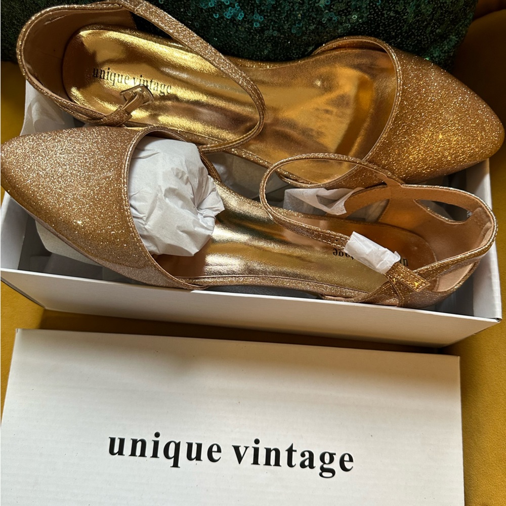 Champagne sparkle jelly flats